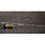 Transparent piccolo with finger intricate floral design, resting horizontally on a brown surface and supported by a black stone and a beige stone.