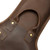 Detailed view of the rear carry handle on the Solera Series Bass Guitar Gig Bag, highlighting the detailed stitching.