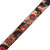 Detailed view of the Levy's Eastern Harmony Series guitar strap featuring vibrant red, black, and yellow dragon motifs, closer in on the detail of that design.