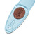 Detail image of the strap end and Levy's "L" logo on the Levy's Tri-Glid Series Leather and Suede Guitar Strap.