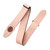 Soft Pink leather guitar strap with suede backing featuring a Levy's "L" logo on one end and a plastic adjustment ring for adjusting the strap length.