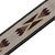 Close-up of a Levy's MSSN80-TAN guitar strap featuring a woven design with symmetrical geometric patterns in black, red, yellow, and blue on a tan background.