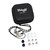 Stagg SPM-PRO in-ear monitors with braided cables, shown with black carrying case and assorted white and black ear tips in various sizes.