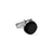 Black and silver cufflink.