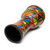 LP World Beat Djembe lying on its side, showing the open bottom and multicolor geometric design on the shell.