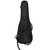 Rear view of a black Gator Cases gig bag showing padded backpack straps, handle, and reinforced stitching for carrying a guitar securely.