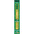 Walton Irish Tin Whistle in key of D, brass body with green plastic mouthpiece, shown in original green packaging with branding.