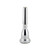 Silver Bach trumpet mouthpiece shown upright on a white background, with a polished finish and tapered shank.