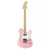 Full-length view of a light pink electric guitar with a white pickguard, humbucker neck pickup, and single‑coil bridge pickup.