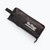 A closed black On-Stage branded drumstick bag laid diagonally against a white background, showing its zippered enclosure, carrying strap, and front pocket.
