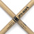 Two Pro-Mark hickory drumsticks with "HICKORY FORWARD 5B" engraved on them intersecting against a white background.