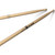 Two Pro-Mark drumsticks with "HICKORY FORWARD 5B" written on them against a white background.