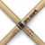 Two Pro-Mark drumsticks with "HICKORY FORWARD 5B" written on them intersecting against a white background.