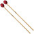 Two Vic Firth M2 American Custom Keyboard Mallets with red yarn heads against a white background.