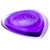 A close-up of a purple Dunlop Big Stubby guitar pick with embossed logo.