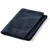 A neatly folded dark blue guitar finish cloth on a white background.