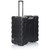 A black Gator Pro Series rolling rack case with a handle on top.