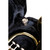 A close-up of an euphonium mouthpiece nestled inside a black velvet-lined case.