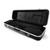 An open black Gator Andante Series ABS hardshell case with silver trim and foam lining inside.