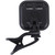 A black clip-on tuner with buttons labeled "bb/OPEN" and "POWER/MODE."