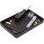A black tray with various guitar maintenance tools including a screwdriver, plastic tubes, screws, and yellow caps against a white background.