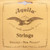 Vintage-style Aquila ukulele strings packaging with a tan background, featuring an illustrated bird with outstretched wings over mountains and decorative border, labeled ‘Aquila Strings Ukulele – New Nylgut Italia.