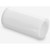 A white cylindrical object with a textured surface lies on its side against a plain background.