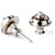 Two shiny nickel strap locks with screws on white background.