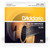 A close-up of D'Addario EJ14 Bluegrass Acoustic Guitar Strings packaging with specifications highlighted.