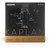 A close-up of D'Addario Kaplan Amo violin strings packaging with a violin peghead silhouette on black background.
