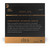 A close-up of a D'Addario Kaplan Amo viola string set box with detailed product information on a black background.