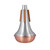 A straight aluminum trumpet mute with a copper bottom on a plain white background.
