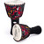 A colorful percussion instrument with a vibrant design featuring hand illustrations on its head.