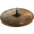 A pair of worn Sabian XSR Monarch hi-hat cymbals with a central post.