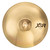 A direct overhead, top-down view of an 18-inch Sabian XSR Fast Crash cymbal against a white background. The cymbal features a highly polished, brilliant gold finish with uniform circular lathing across the entire surface and a smooth, integrated center bell. A black XSR logo with "Fast Crash 18”/46 cm” is printed on the right side.