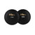 A pair of black round leather cymbal pads on a plain white background. There is a slot-shaped hole for a strap on the center of each pad. A gold embossed Zildjian logo is on the top center of each pad.