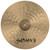 Direct view of the underside of a circular Sabian Stratus Dry cymbal, displaying a lighter, lathed bronze finish with visible hammering marks and a large black Sabian logo printed at the bottom.