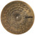 Overhead, top-down view of a circular Sabian Stratus Dry Crash cymbal, showing its dark, heavily hammered raw bronze finish and the black "STRATUS Dry Crash" logo printed on the right side.