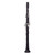 Full-length back view of the Backun Alpha A synthetic clarinet with silver-plated keys and an integrated Left-Hand Eb lever.