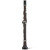 Full-length back view of the Backun Alpha A Plus Student Clarinet featuring a matte black grenadilla body and polished nickel-plated keys.