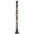 Full-length front view of the Backun Alpha A Plus Student Clarinet featuring a matte black grenadilla body and polished silver-plated keys.