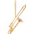 Trombone Ornament - Gold