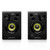 Pair of black Hercules DJ Monitor 32 speakers with yellow cone woofers, tweeters above, and 'Hercules' and 'DJ MONITOR 32' branding on the front.
