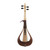 Rear view of a Yamaha electric violin featuring a light wood neck, dark wood frame, and visible control panel on the back against a white background.