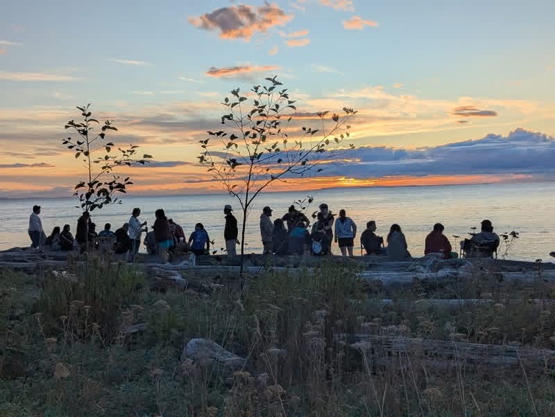 It is a nightly tradition to watch the sunset over the bay.