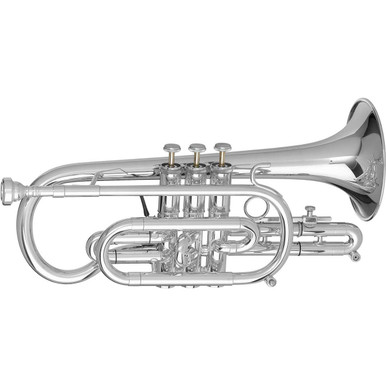 Getzen Capri Series 580 Intermediate Bb Cornet - Silver Plated