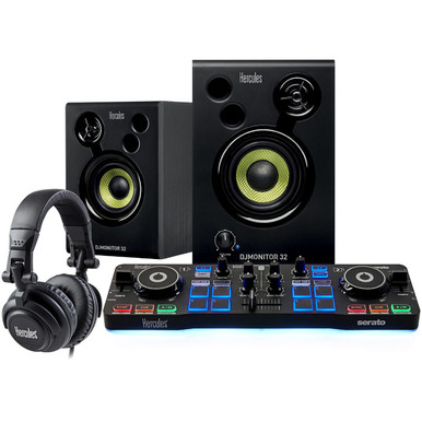 Hercules DJ Starter Kit with Starlight Controller, Speakers Hercules DJ Starter Kit with Starlight Controller, Speakers