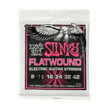 【ernie】 Ernie Ball Super Slinky Flatwound Electric Guitar Strings - 9-42