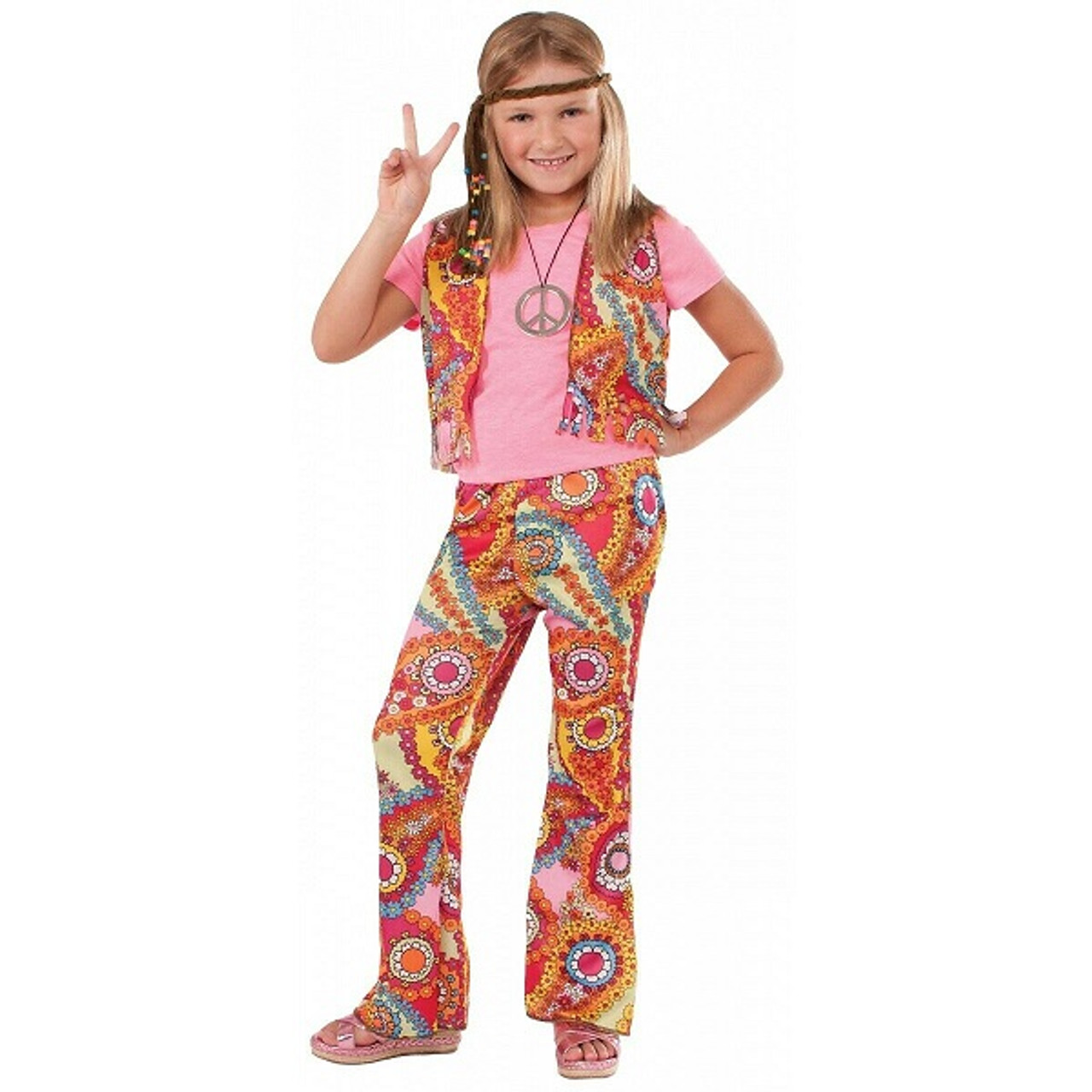 Child's Yellow Hippie Bell Bottom Pants - Candy Apple Costumes