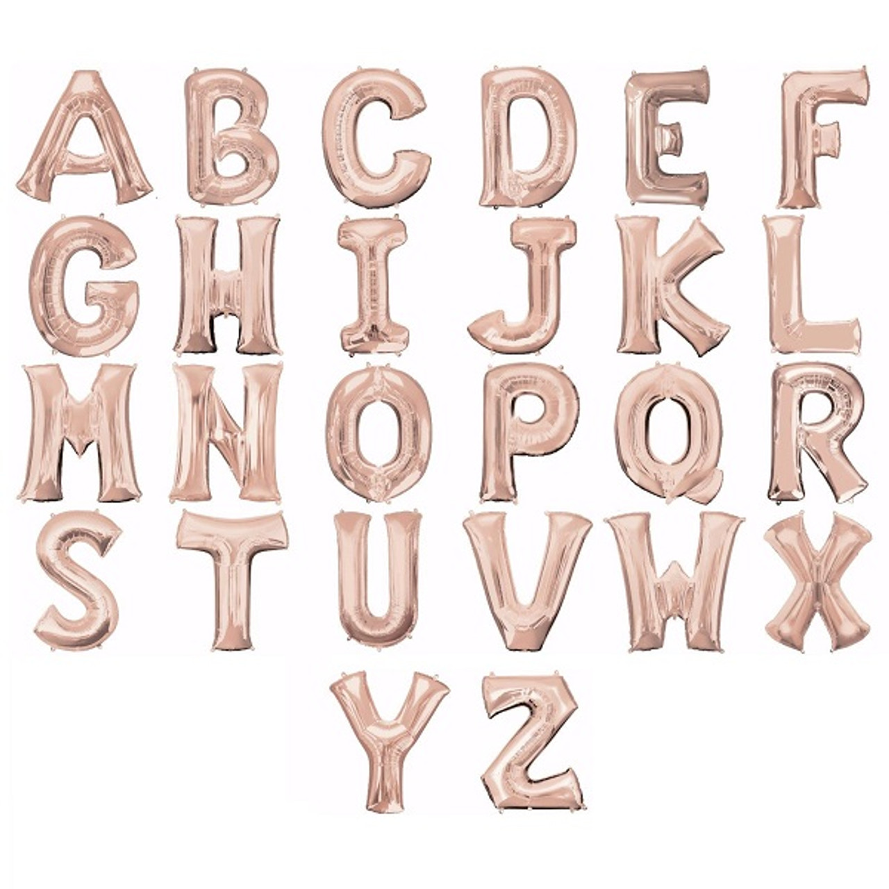 rose gold mylar letter balloons